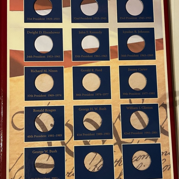 U.S. Presidential Dollars Deluxe Coin Collector's Album with 48-Page Book - Picture 10 of 15
